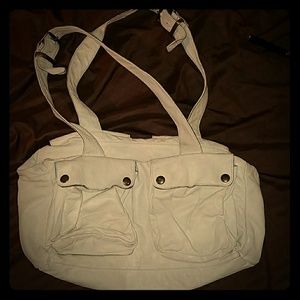 Allsaints cream leather shoulder bag